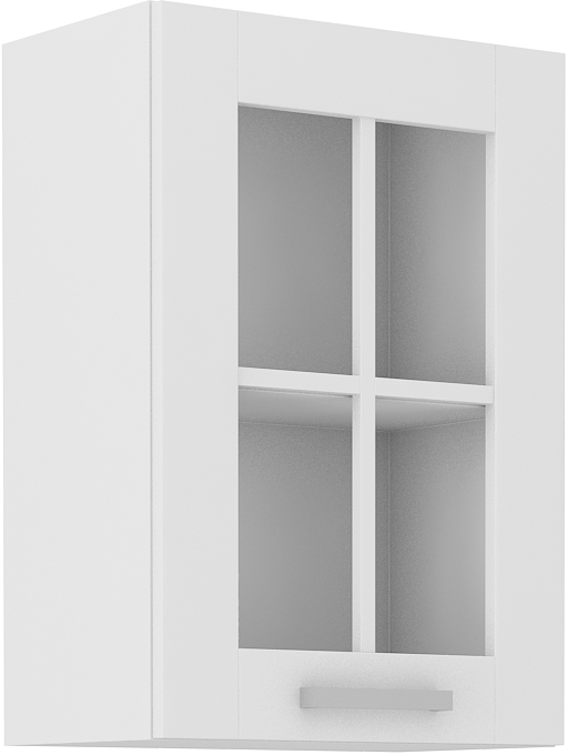 Oberschrank 40/72 cm Glasvitrine - LUNA WH/WH
