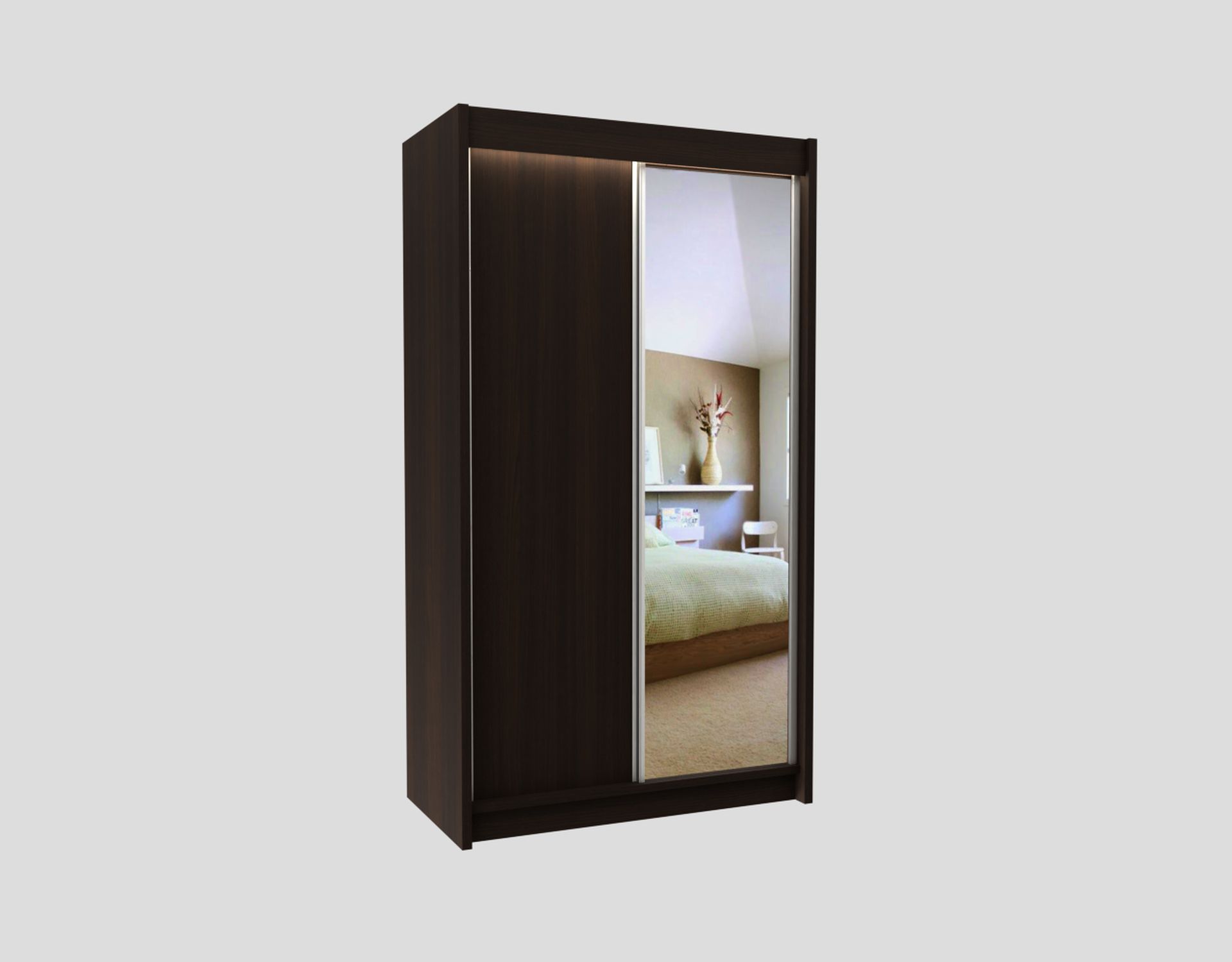 Schrank Patti 120 cm Wenge mit Spiegel