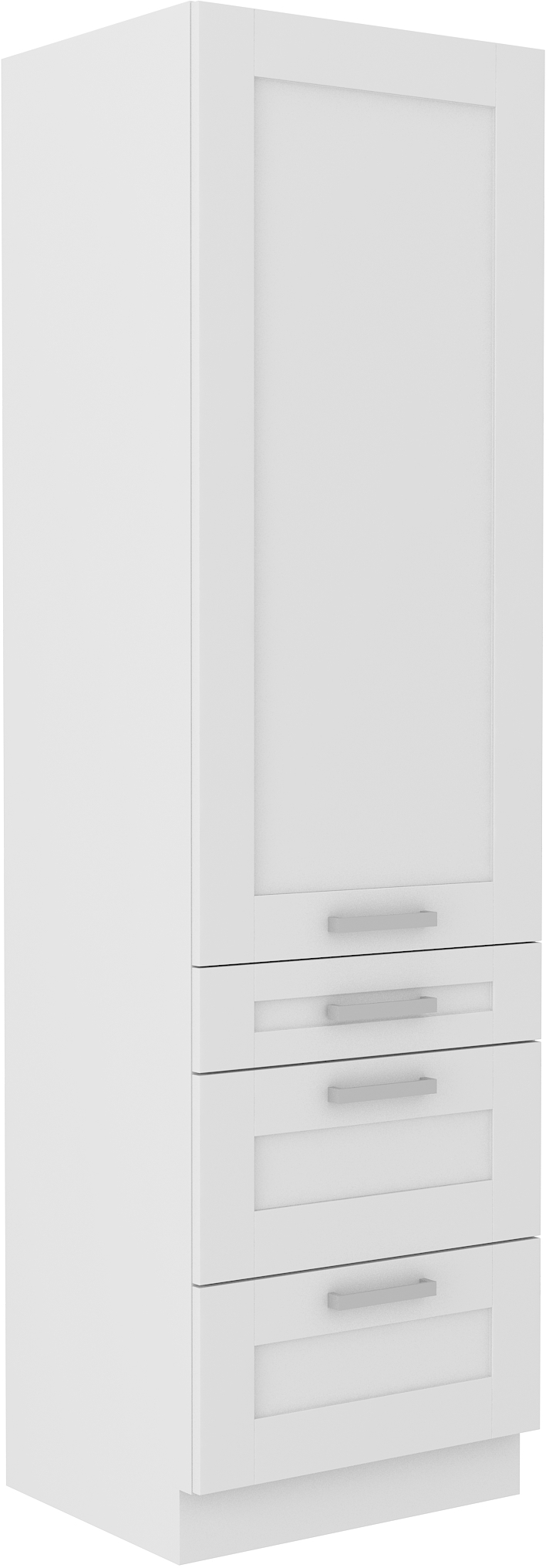Hochschrank 60/210 cm mit 3 Schubladen - LUNA WH/WH