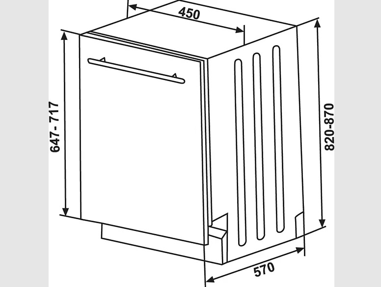 Vollintegrierter Geschirrspüler 45 cm