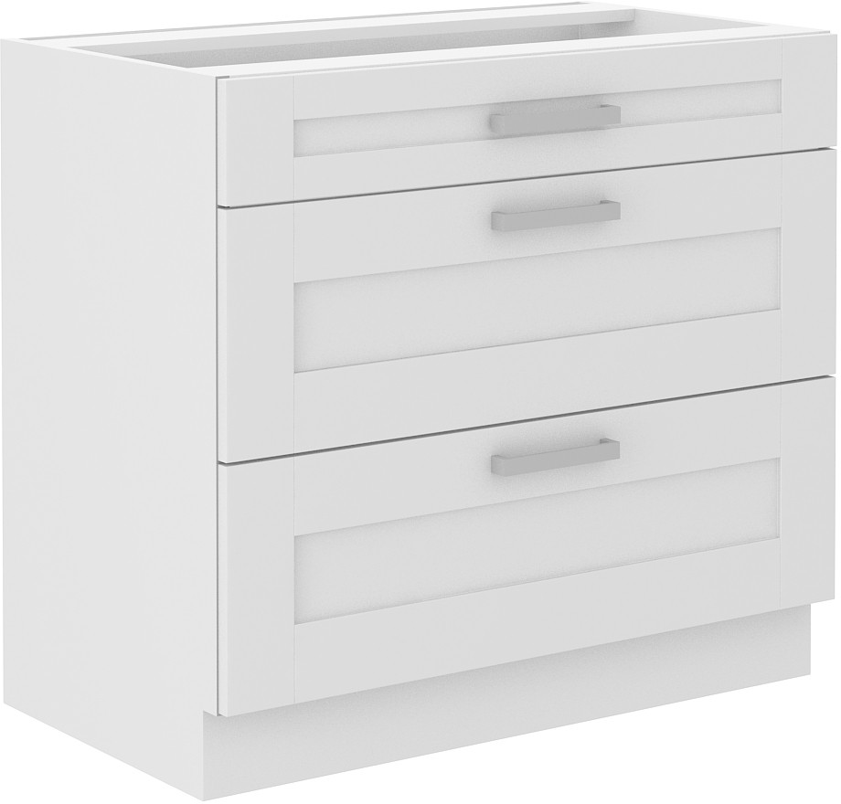 Unterschrank 80 cm mit 3 Schubladen - LUNA WH/WH
