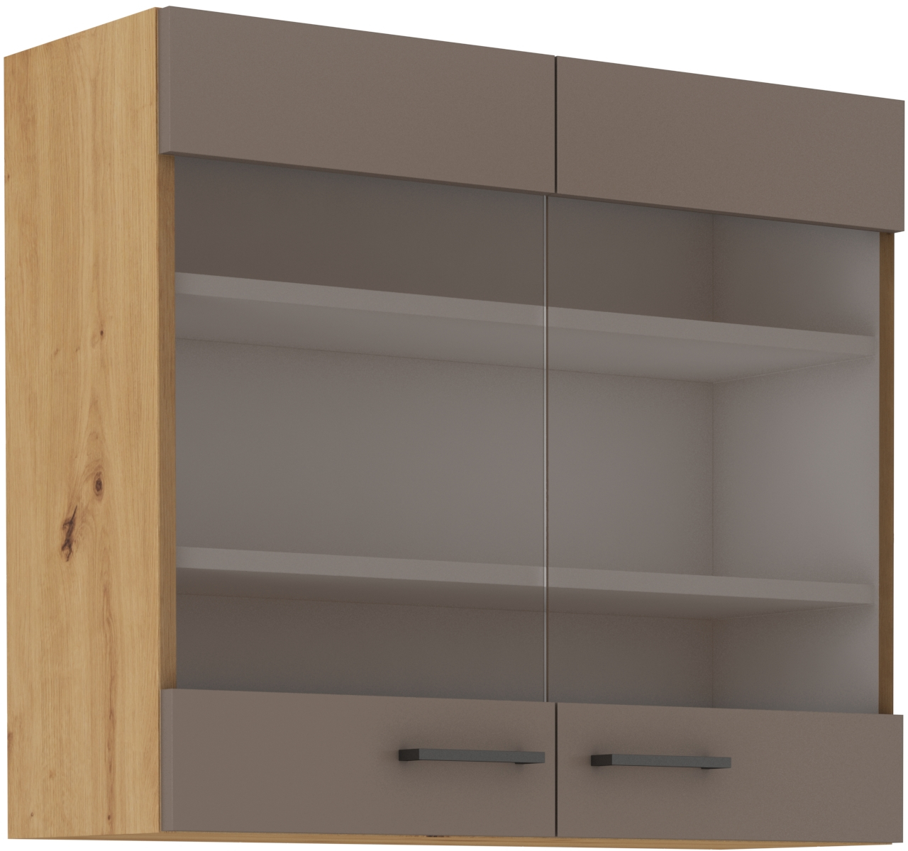 Oberschrank  80 cm / 72 cm mit Glasvitrine Bologna
