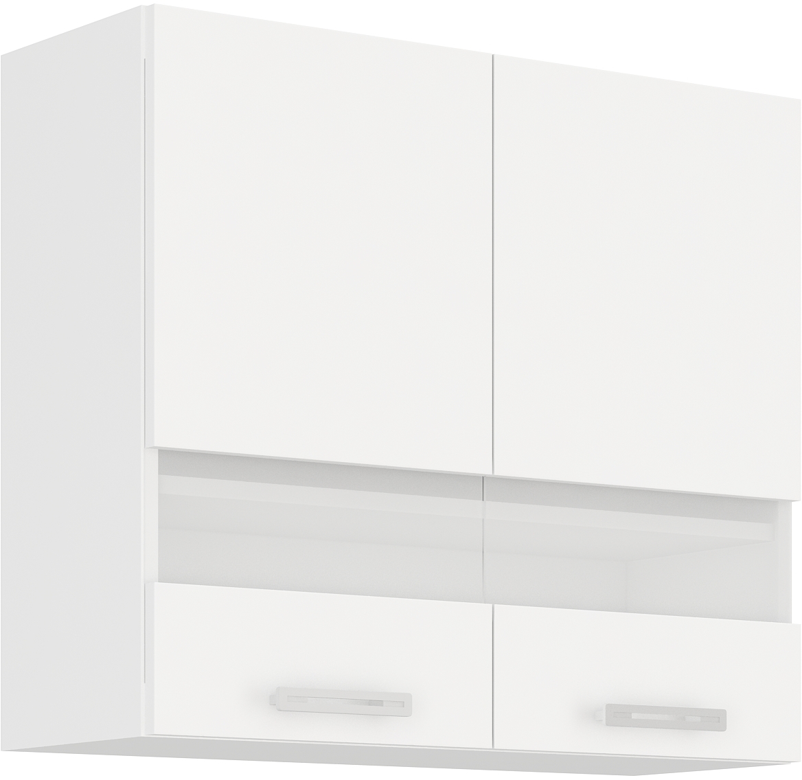 Oberschrank 80 cm / 72  cm mit Glasvitrine Latte