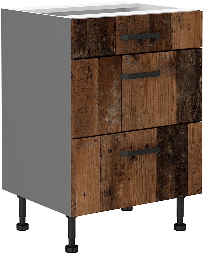 Unterschrank 60 cm mit Schubladen Oldstyle