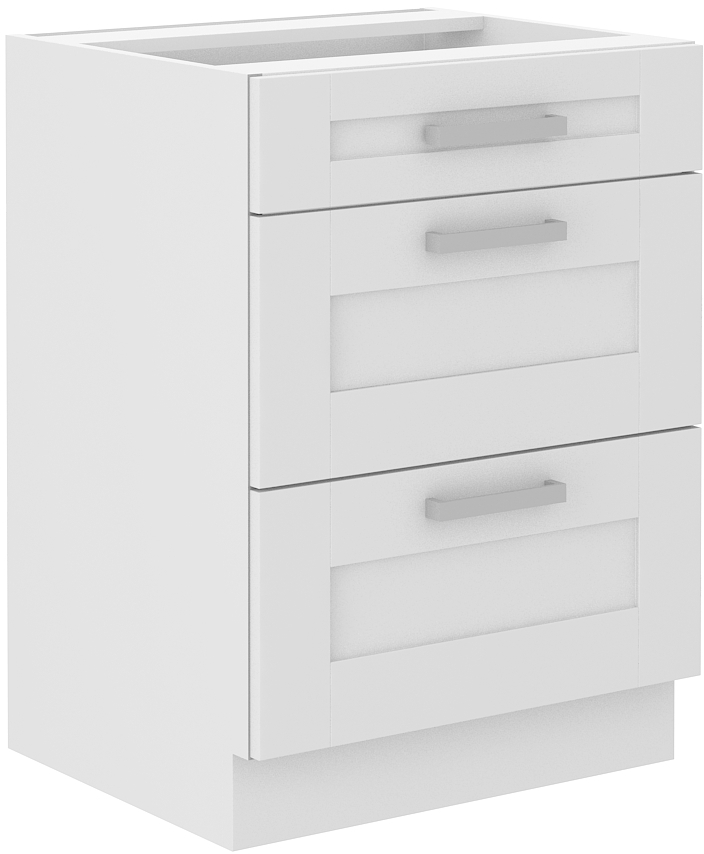 Unterschrank 60 cm mit 3 Schubladen - LUNA WH/WH