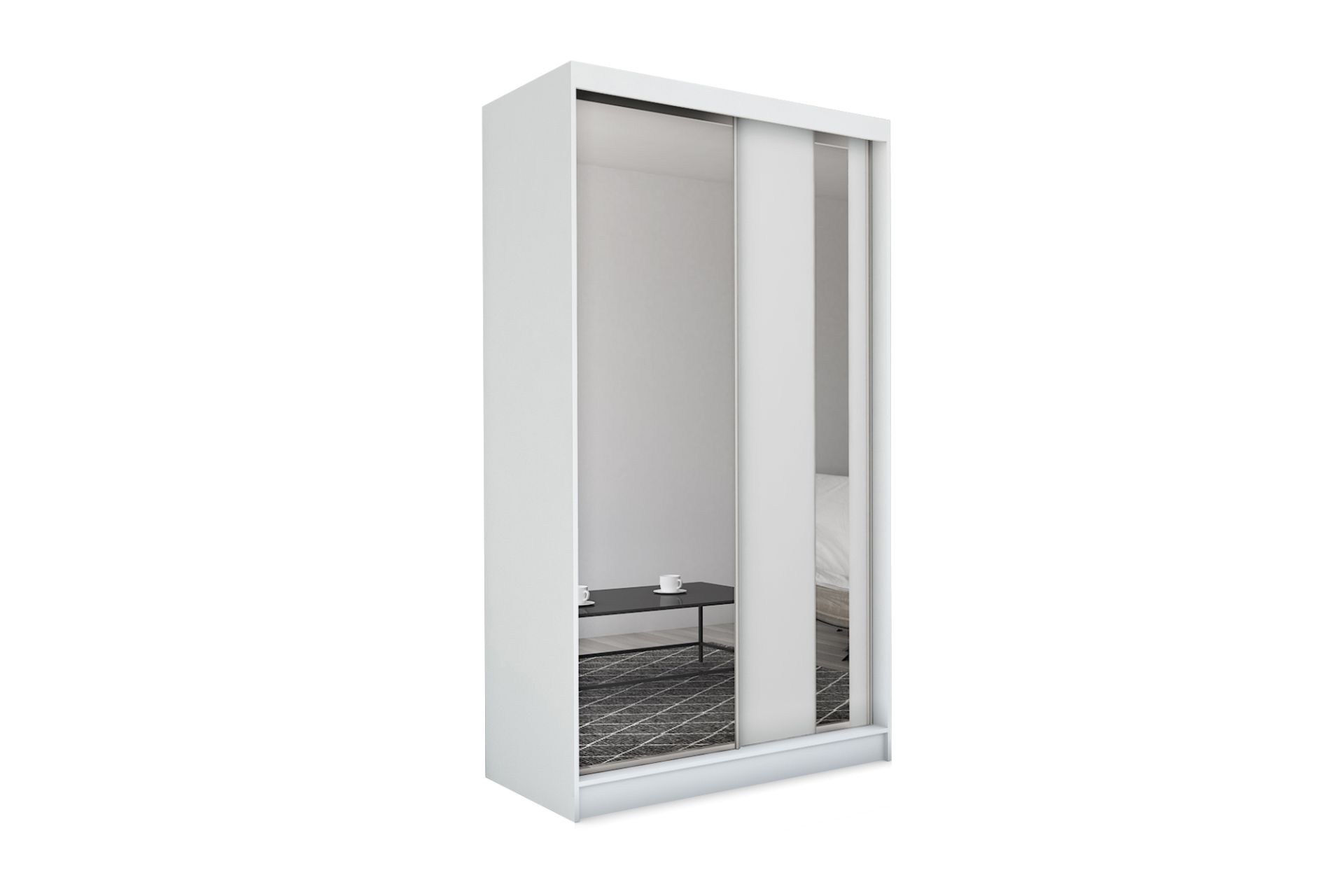 Schrank Grazie 150 cm Weiß mit Spiegel