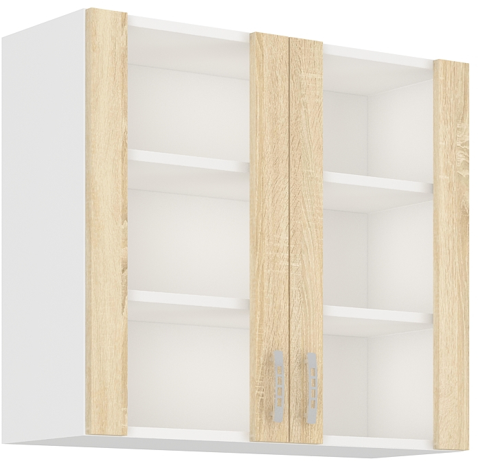 Oberschrank 80 cm / 72  cm mit Glasvitrine Sara Sonoma