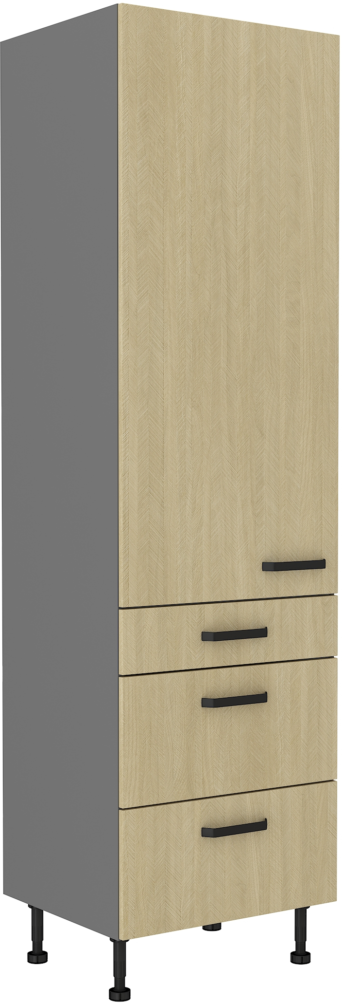 Hochschrank 60 cm / 215cm mit Schubladen SCANDI